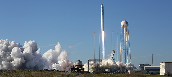 Antares rocket launch from NASA Wallops Flight Facility Virginia