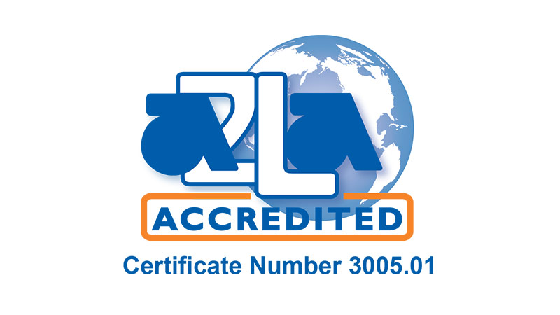 A2LA Accredited Services logo on white background