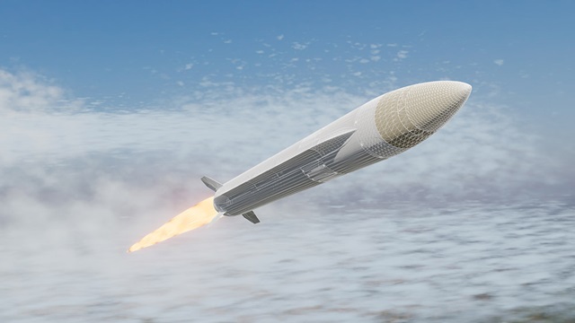 rendering of missille inflight