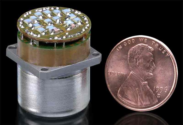 two-axis gyroscope next to penny