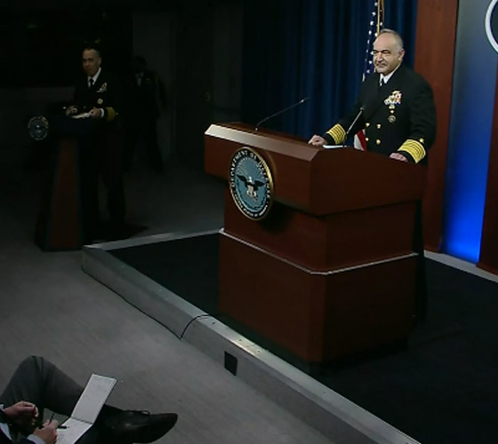 Admiral in a news conference