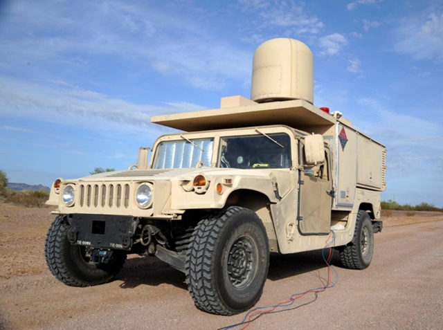 radar mounted on military vehicle