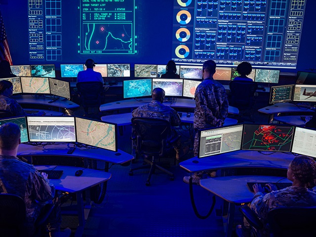 military personel in war room