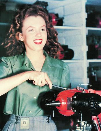 woman working on aircraft parts