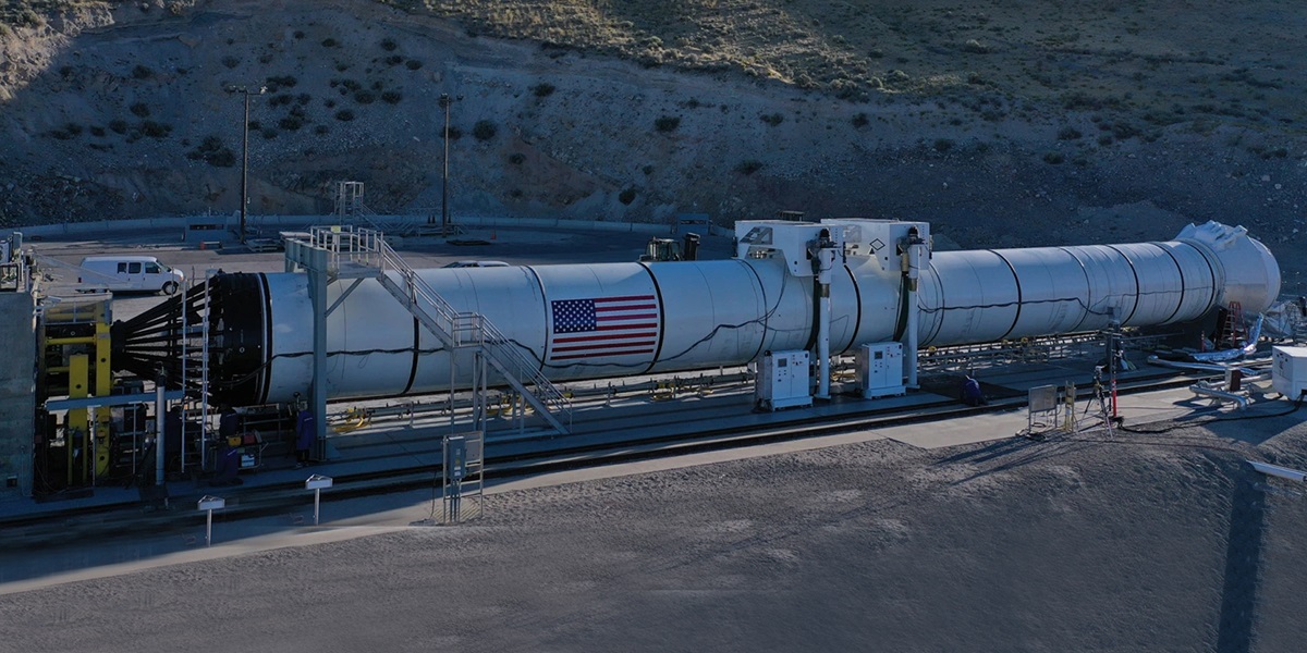 rocket booster on the ground laying horizontally