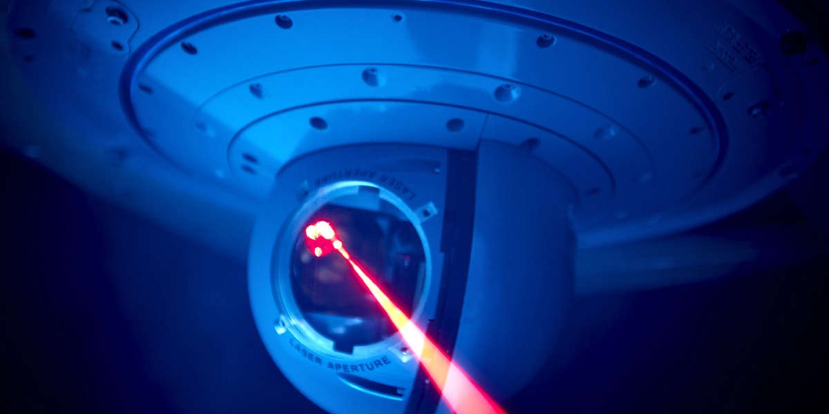 red laser light coming from countermeasure pod