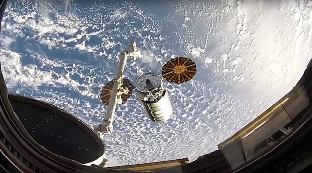 Cygnus spacecraft at International Space Station