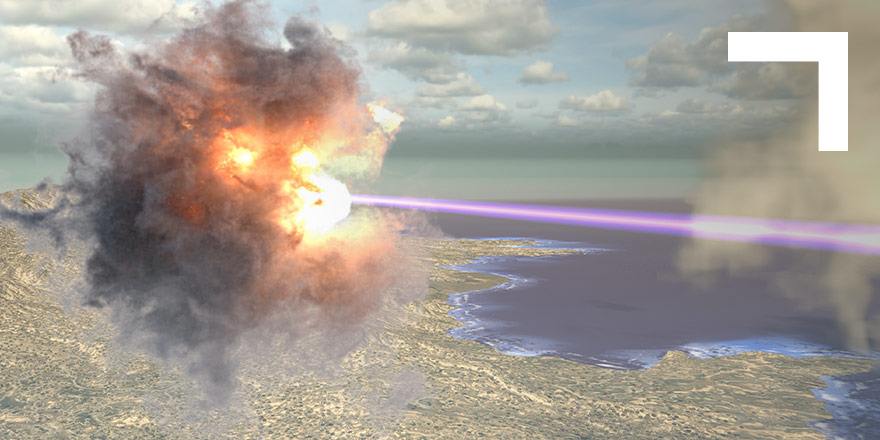 directed energy laser destroying target