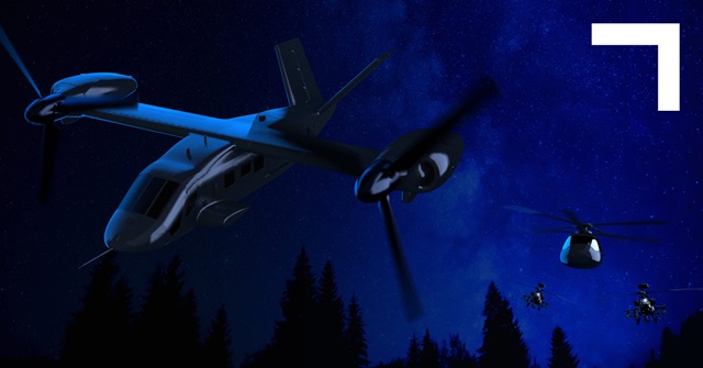 illustration of aircraft in night sky