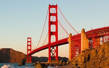 Golden Gate Bridge and blue sky