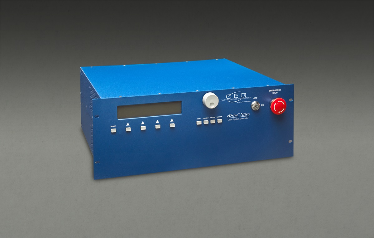 blue box containing laser diode drivers