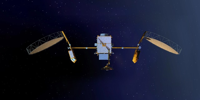 rendering of satellite in space
