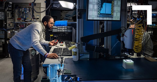 black man working in lab